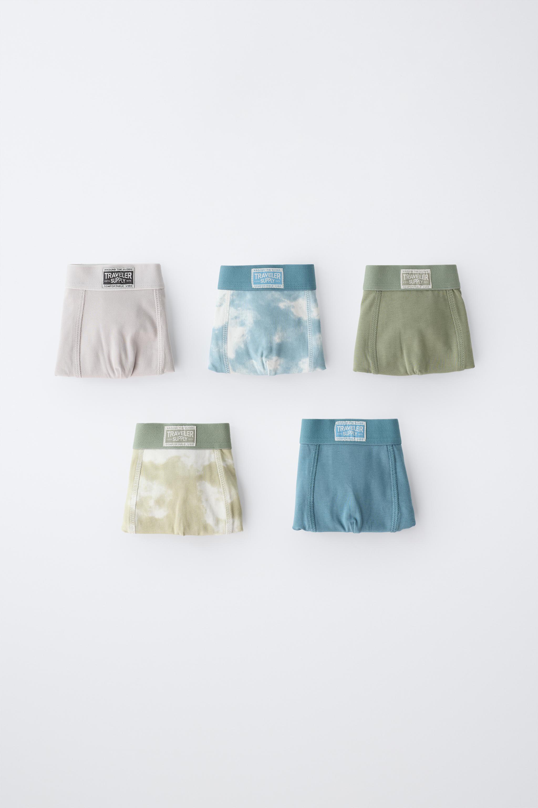 6-14 YEARS/ FIVE-PACK LABEL BOXERS